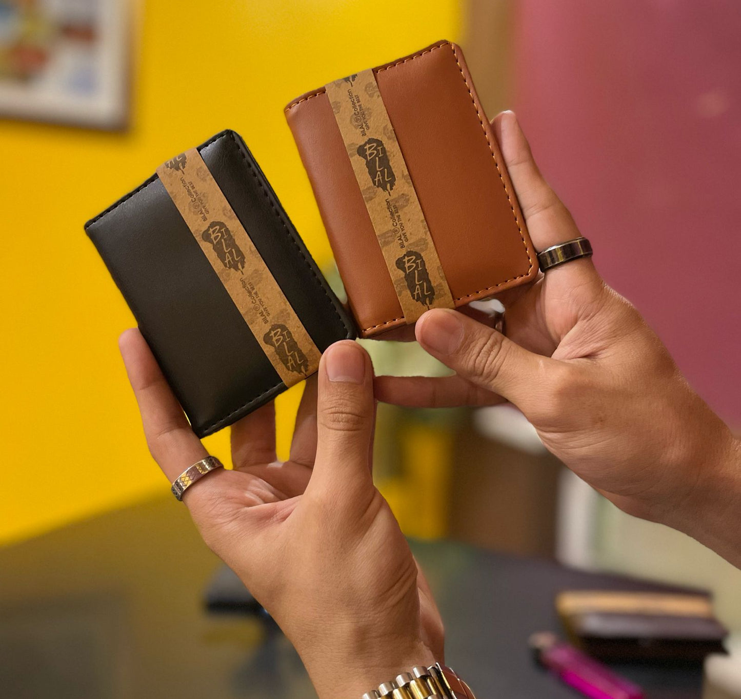 Mini Wallet Plus Card Holder With Magnetic Button