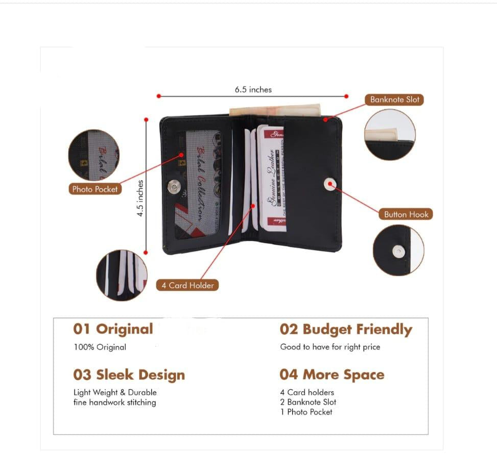 Mini Wallet Plus Card Holder With Magnetic Button